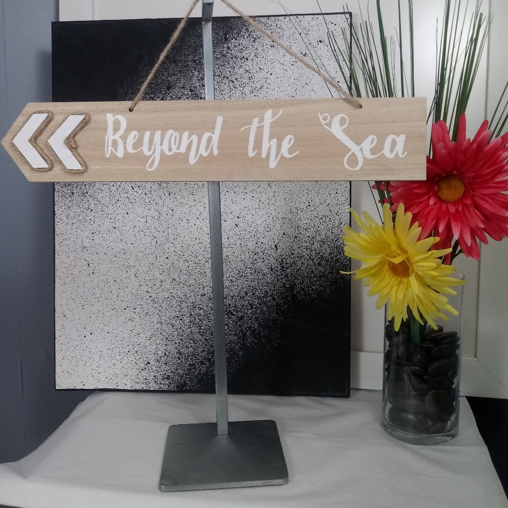 Beyond The Sea Wood Hanging Sign Nautical Decorative Home Accent - Picture 2 of 9
